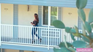 Stepmom eating her lesbian teen stepdaughters hairy cunt